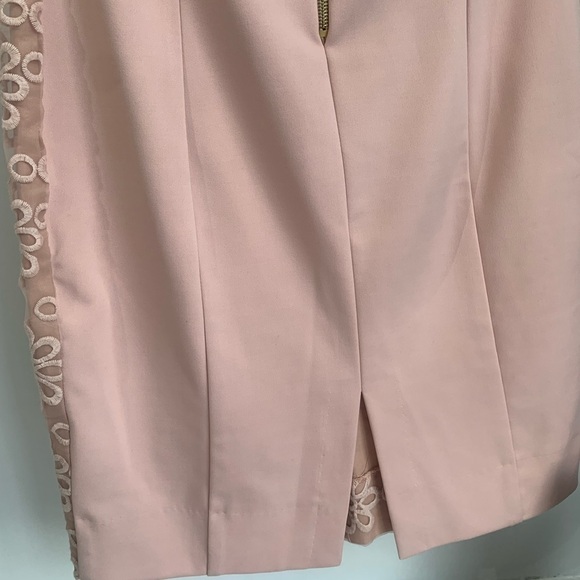 Rinascimento Womens Dress Size M Lace Floral Mini rose gold Lining Italy Mesh - Picture 6 of 7